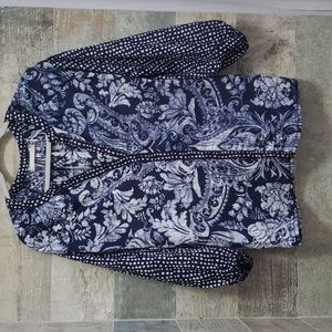 Lola Australia Navy Cotton Blouse, Size Small, NWOT